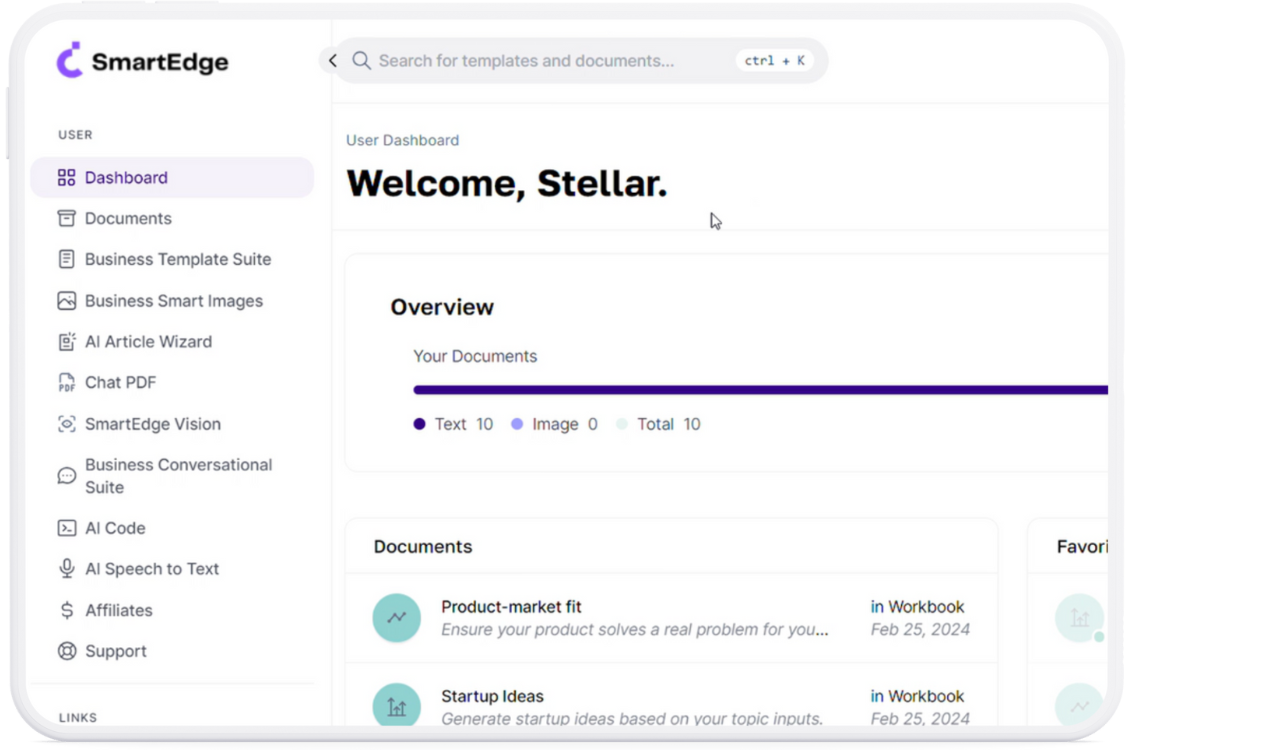 SmartEdge Dashboard Mockup